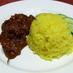 Resepi Nasi Kunyit Cicah Rendang Daging 